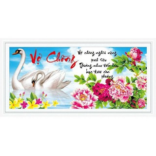 Tranh đính đá vợ chồng vs086 kt 90x45cm