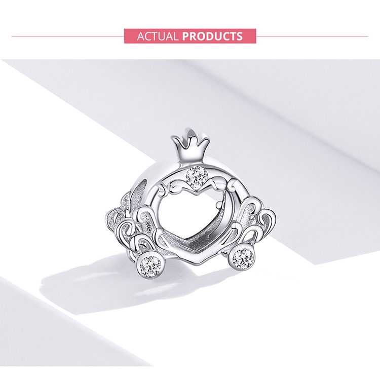 Hạt cườm Bamoer bạc S925 hình xe bí ngô làm vòng tay trang sức diy