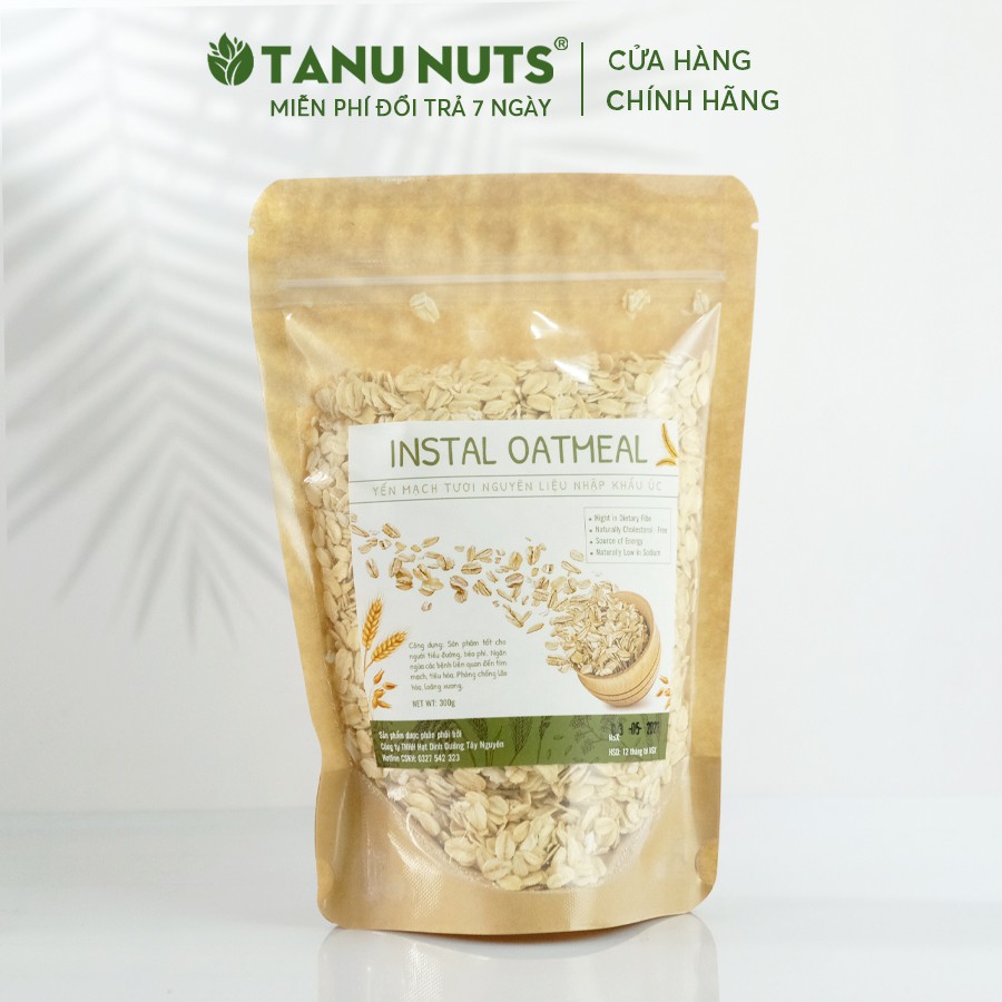 Yến mạch giảm cân TANU NUTS, yến mạch cán dẹt, cán vỡ nấu ăn, làm bánh, tiện lợi