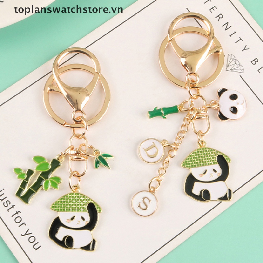 [toplanswatchstore] Móc Khóa Gấu Trúc Hoạt Hình Màu Xanh Lá Cây Bằng Tre Dùng Làm Quà Tặng Trang Sức