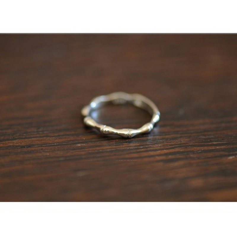 Nhẫn Nữ Cây tre Mỏng Mạ bạc Màu bạc Làm bằng tay Văn học nghệ thuật NH-060