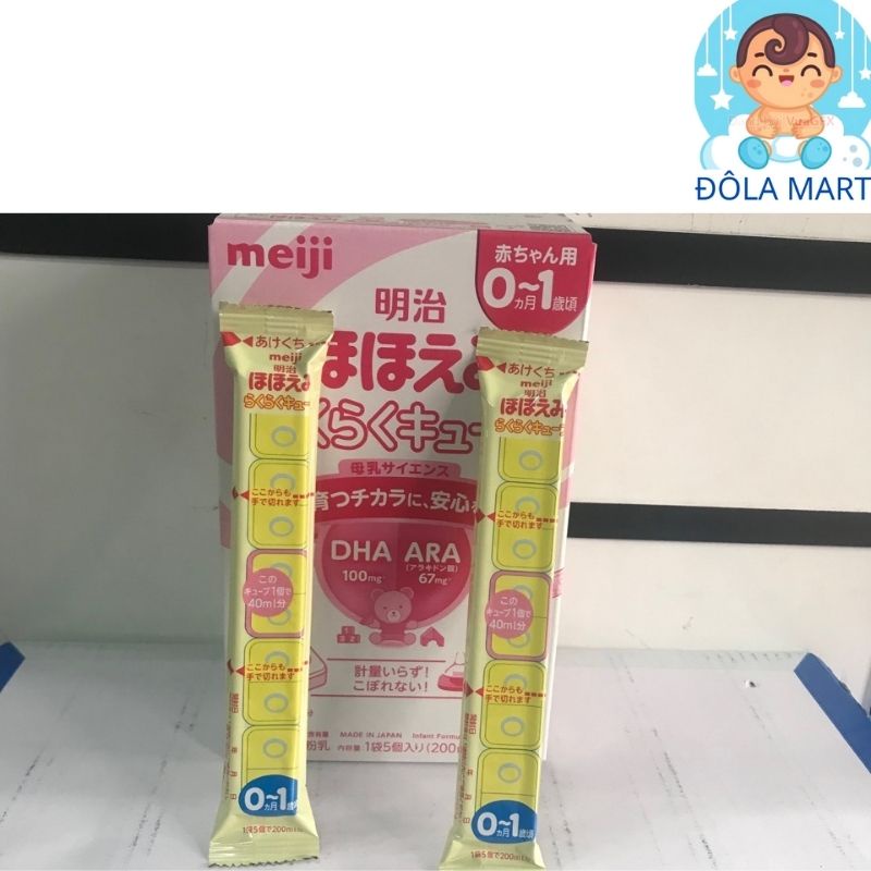 Bán lỗ xin 5 sao /Sữa Meiji Thanh Số 0-1t Nội Địa Nhật - Tách Lẻ Thanh 27gr - Hộp 24 Thanh