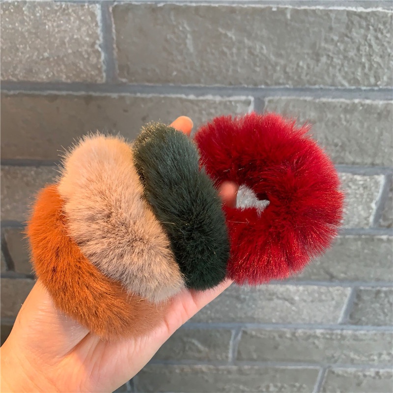 Dây Cột Tóc Cao Su Vải Lông Hình Chú Heo Dễ Thương Ngọt Ngào