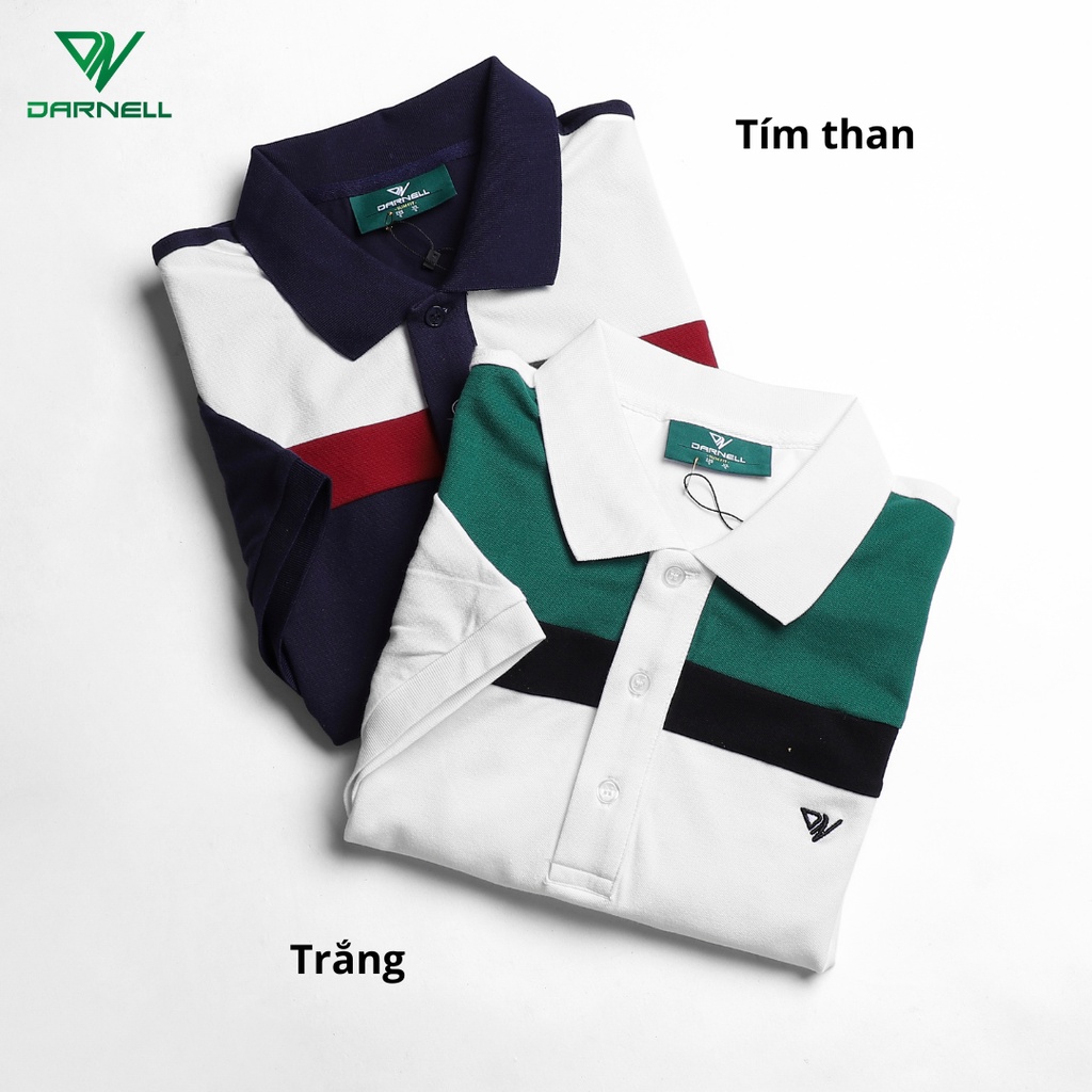 Áo thun polo nam DARNELL tay ngắn chất cotton cao cấp mềm mại slimfit phối màu hiện đại, nhẹ thoáng mát DN721