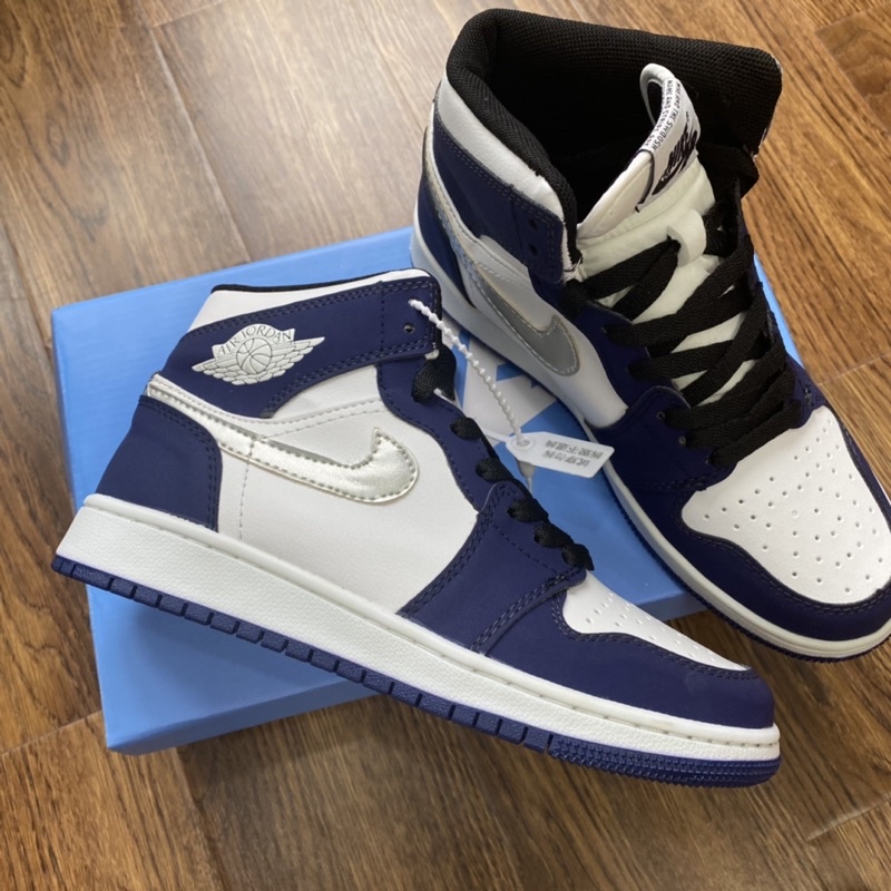 (tặng móc khoá) Giầy jordan 1 xanh navy cao đẹp fullbox