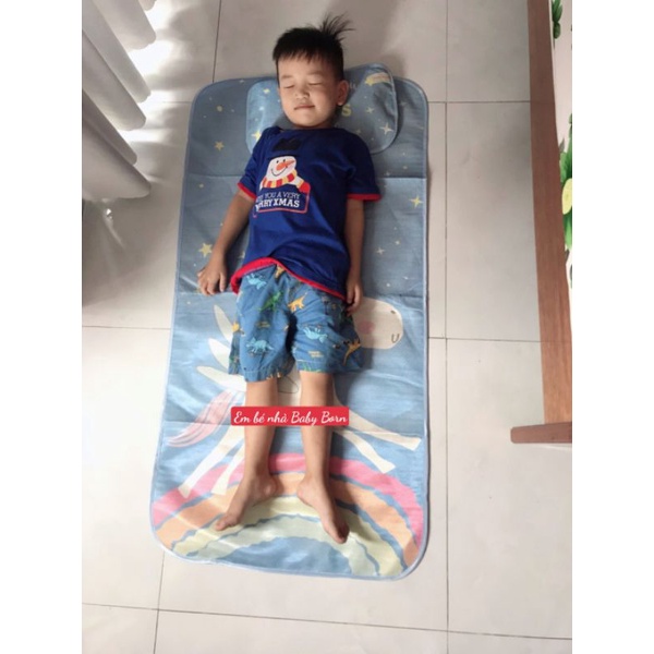 Chiếu lụa điều hoà Muslin Trees cao cấp 60x 120cm (Tặng kèm gối) cho bé sơ sinh