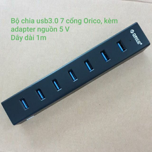 [Mã 267ELSALE hoàn 7% đơn 300K] Bộ chia USB 3.0 7 cổng Orico H7013-u3