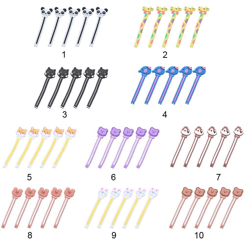 Set 5 Phụ Kiện Quấn Bảo Vệ Dây Cáp Bằng Silicon Hình Hoạt Hình Dễ Thương