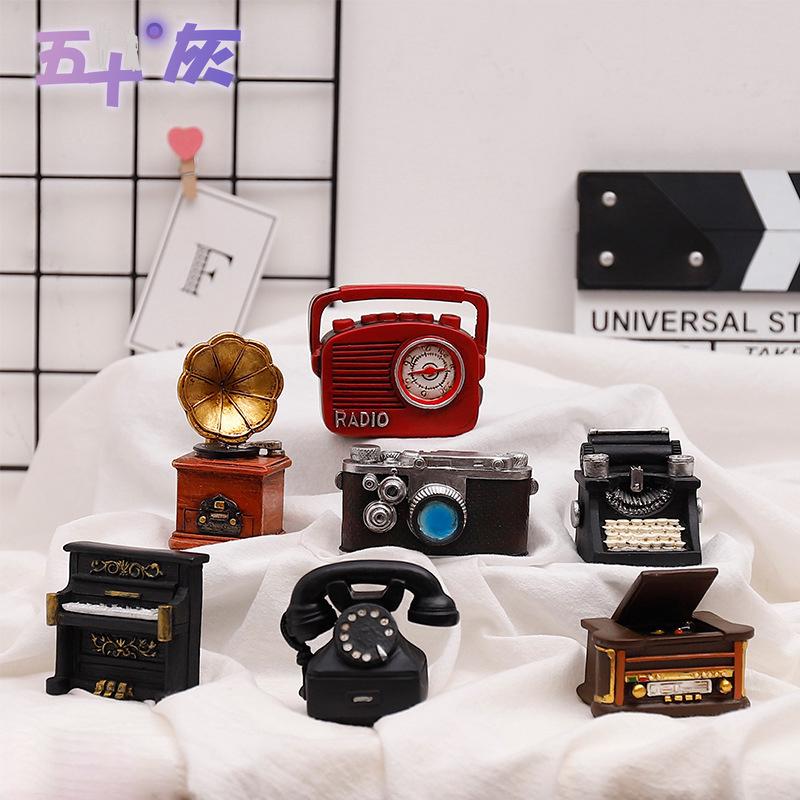 5Th xám🌱Mô hình điện thoại máy ảnh Mini bằng nhựa Resin kiểu Retro Nhật Bản sáng tạo
