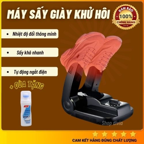 Máy sấy khô giày màu đen siêu tốc kết hợp diệt mùi khử khuẩn hiệu quả chỉnh nhiệt thông minh bảo vệ giày (cao cấp)