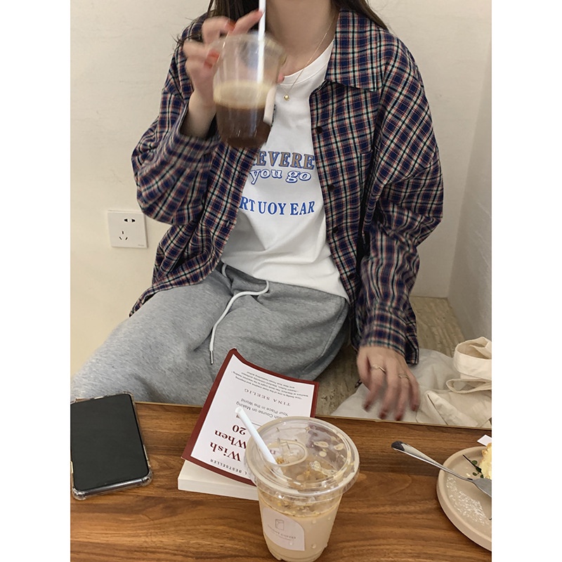 Áo sơ mi nữ Kẻ sọc caro dài tay Retro Cổ điển  Form rộng Sơ mi nữ Thu Đông Cao cấp Ulzzang Hàn Quốc Thời trang