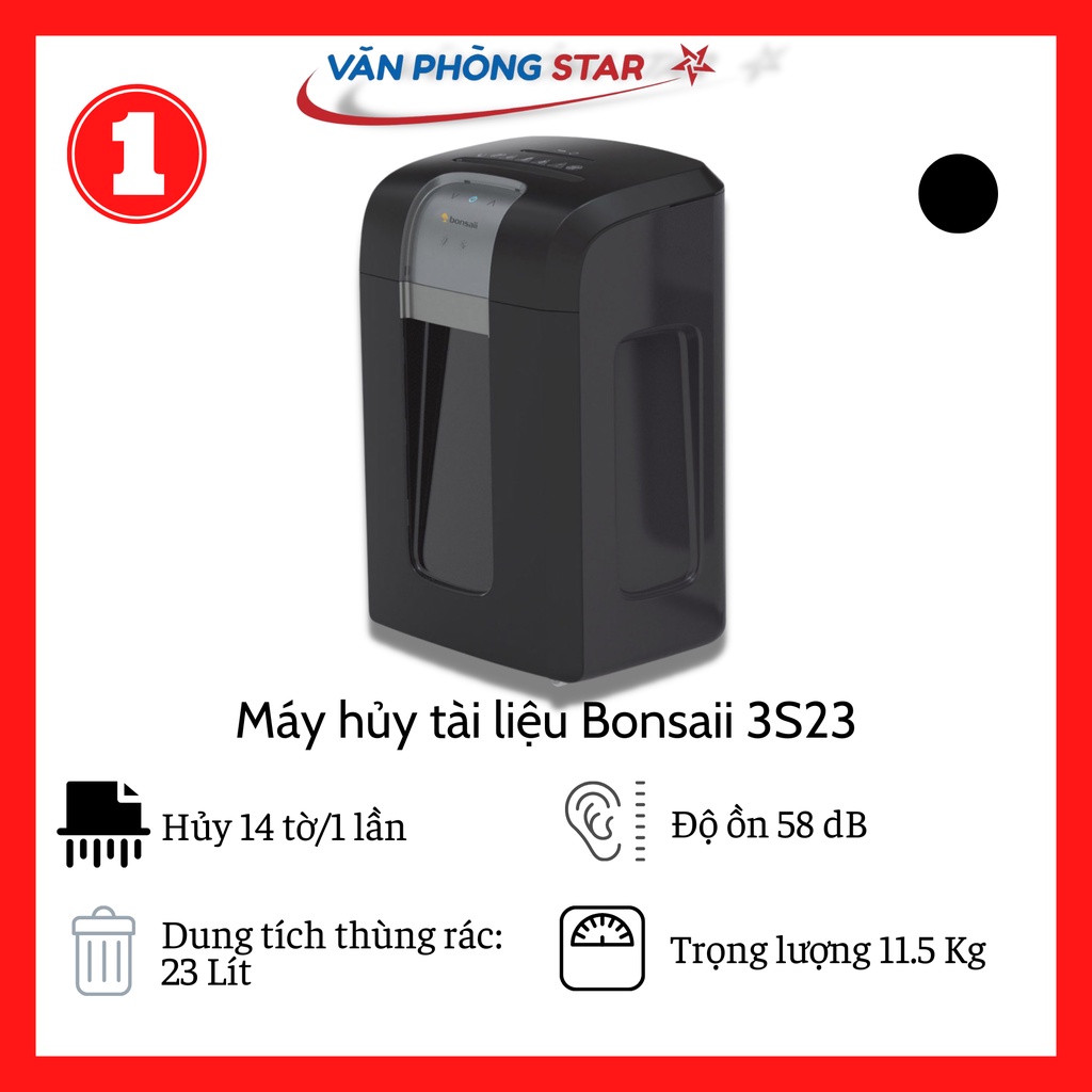 Máy hủy tài liệu Bonsaii 3S23 hủy CD, thẻ