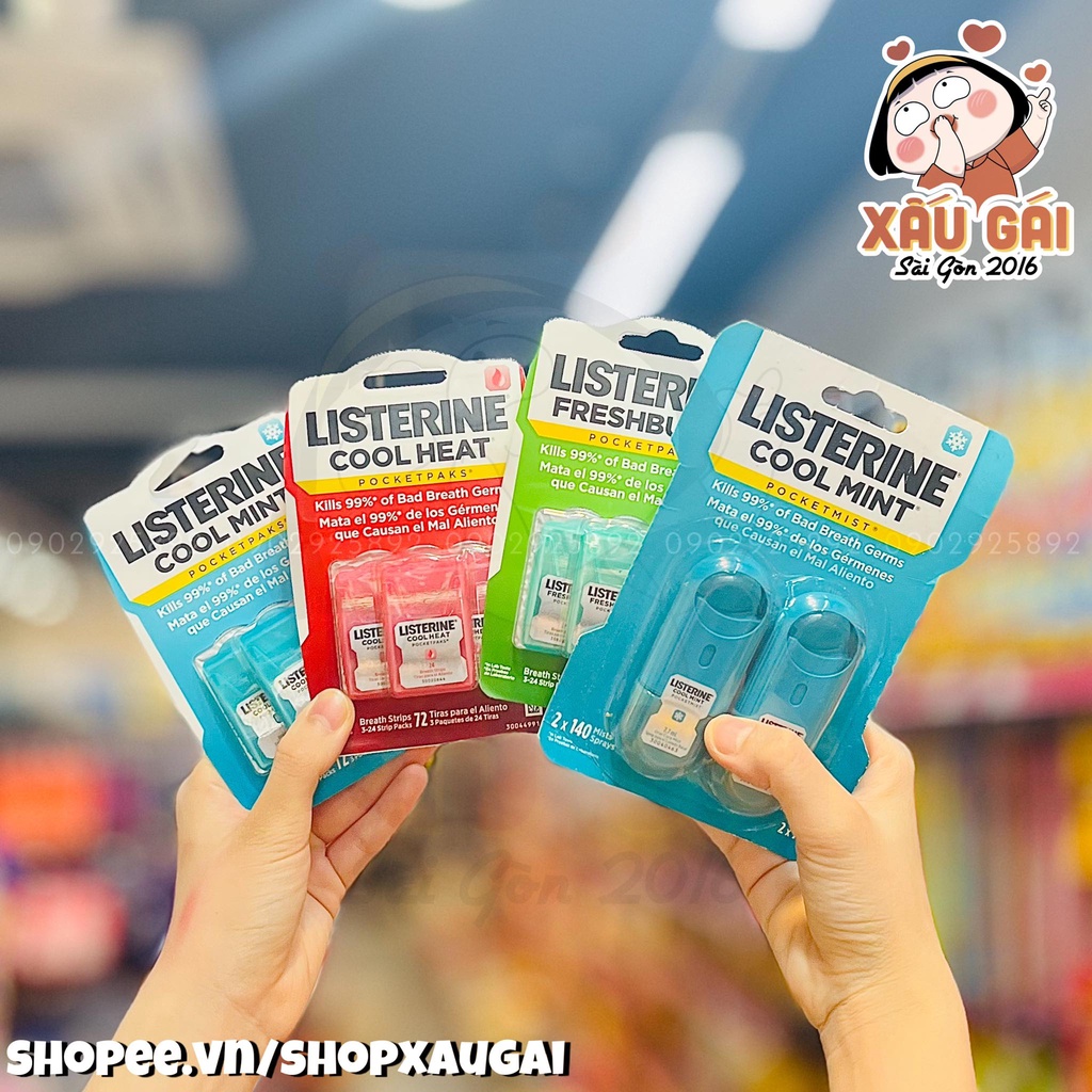 Vỉ ngậm thơm miệng / Xịt thơm miệng Listerine