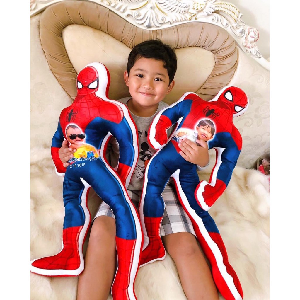 Người nhện Spiderman nhồi bông in ảnh bé