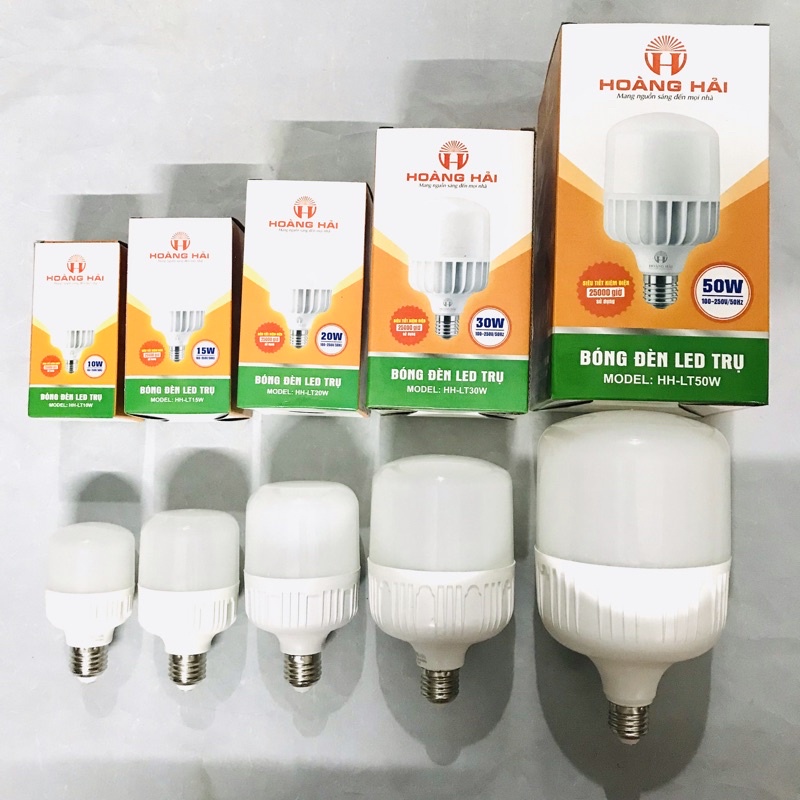 Bóng đèn LED TRỤ HOÀNG HẢI 10W, 15W, 20W, 30W, 40W, 50W, 65W tiết kiệm điện.
