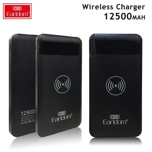 Sạc dự phòng 12.500mAh Earldom PB 08, pin tích điện sạc nhanh công suất cao nhỏ gọn dung lượng chuẩn KLH