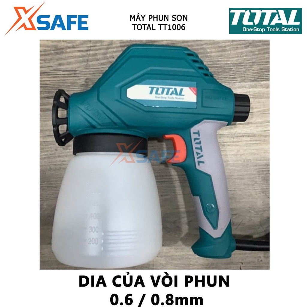 Máy phun sơn TOTAL TT1006 Súng phun sơn điện thế 220-240V, nhựa cao cấp khả năng cách điện cao, đảm bảo an toàn