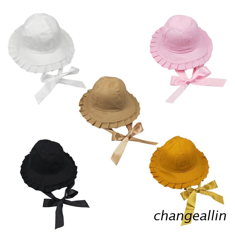 Nón tai bèo rộng vành cho nữ phối ruy băng satin đính nơ phong cách Lolita Nhật Bản