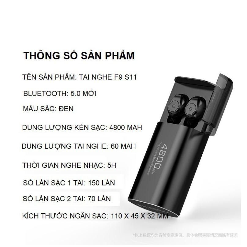 Tai nghe Bluetooth Không Dây TWS Amoi S11 Kiêm Sạc Dự Phòng 4800mAh - Chống nước IPX7-Nghe nhạc lên đến 90h | BigBuy360 - bigbuy360.vn