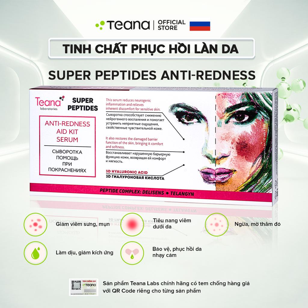 Serum Teana Super Peptides Antiredness Aid Kit giảm sưng, mẩn đỏ, mụn, phục hồi da