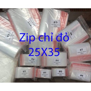 [Giá sỉ] 500 gr Túi Zip Chỉ Đỏ - 25x35: Đựng quần áo - dép
