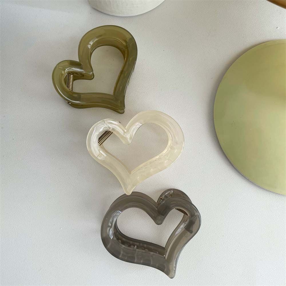 Kẹp tóc hình trái tim/oval màu sắc độc đáo phong cách Hàn Quốc cho nữ