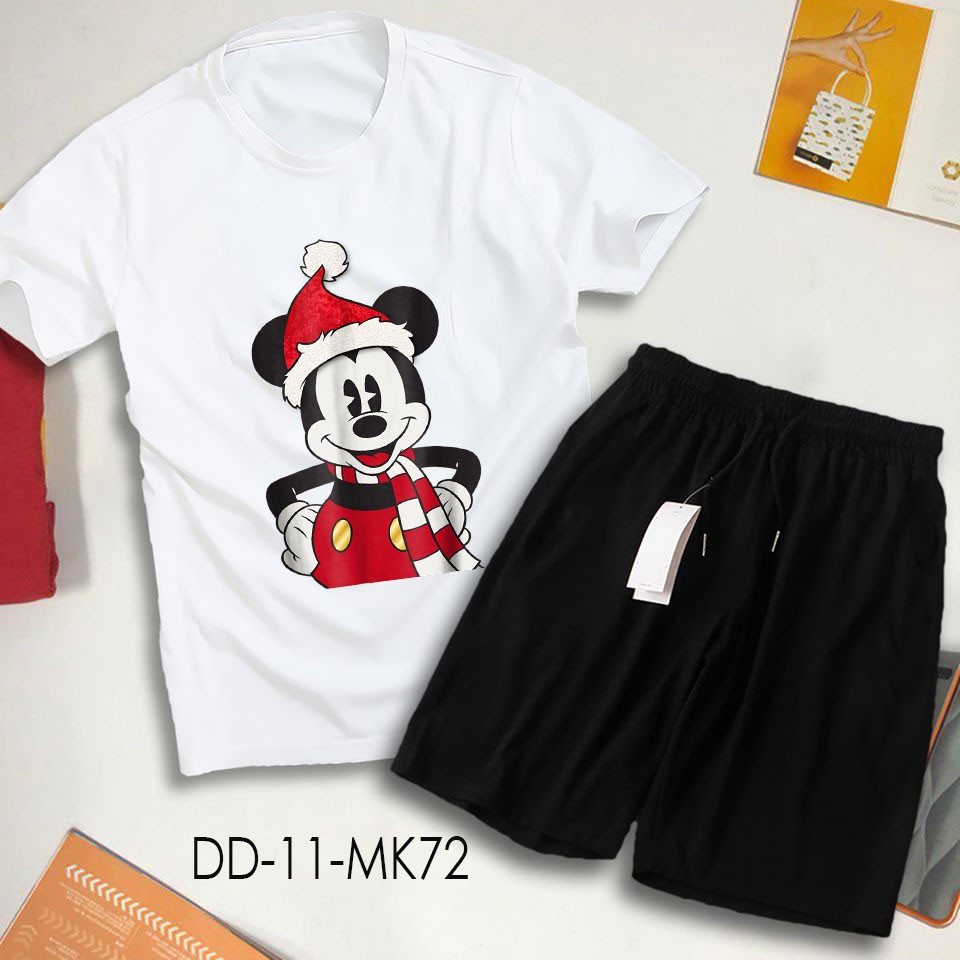 Áo Thun Chuột Mickey ( Có Size Trẻ Em ) Disney 3D Christmas
