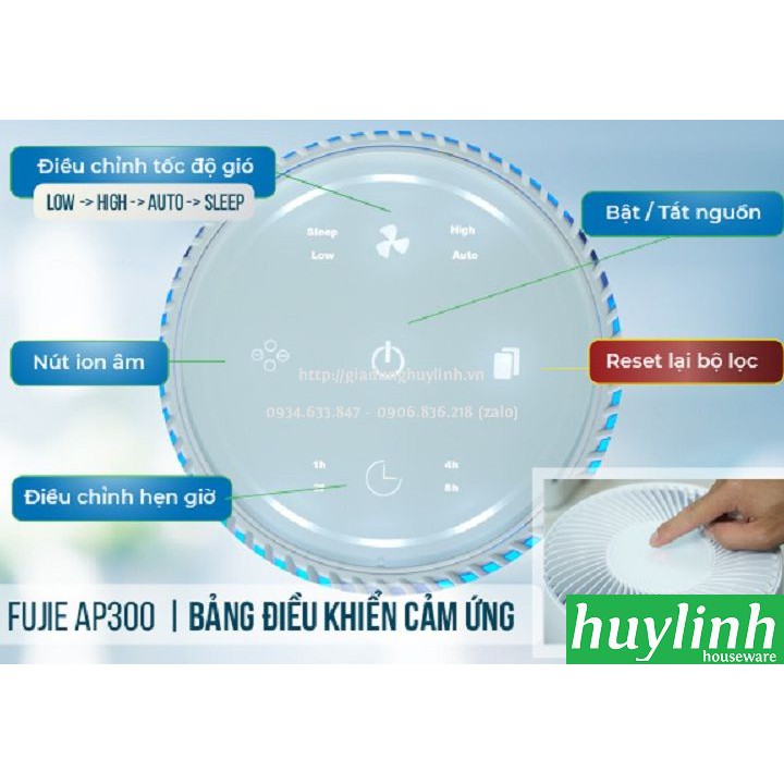 [Mã ELHAMS5 giảm 6% đơn 300K] Máy lọc không khí Fujie AP300 - 16m2 - Hepa 3M - Điều khiển Wifi