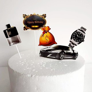 Set giấy trang trí bánh kem cho nam