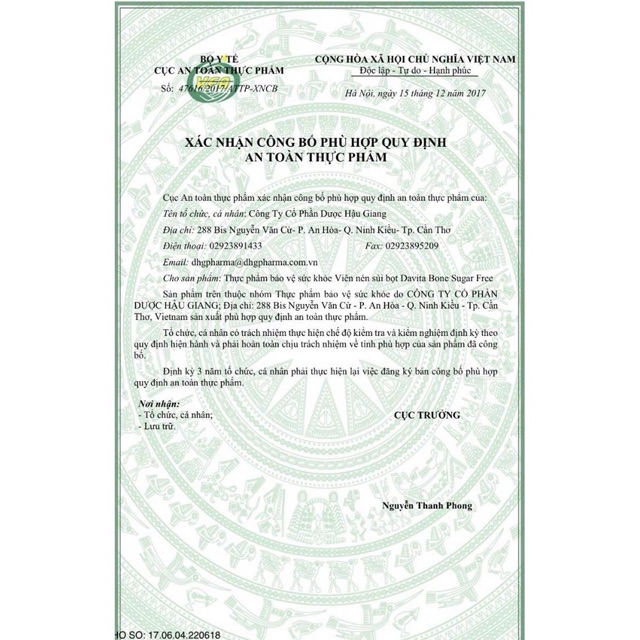 Viên sủi uống DAVITA BONE giúp chắc xương