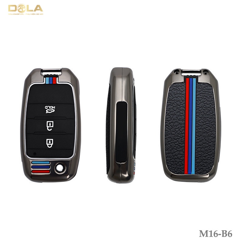 Vỏ ốp khoá xe hơi - Bọc chìa smartkey ô tô Kia Morning 2013~2015, Soluto, Rondo khoá gập - M16-B6