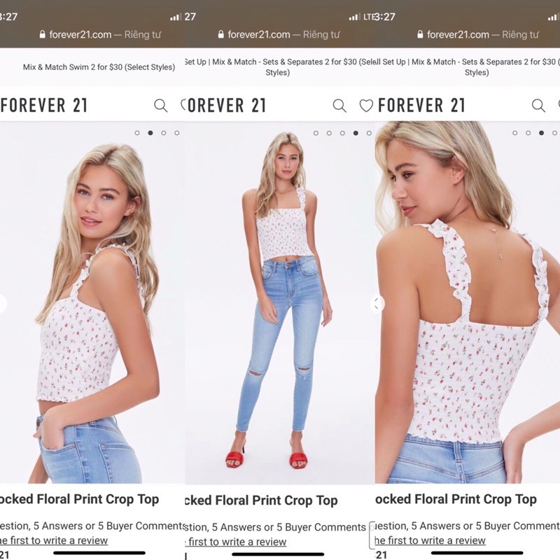 [Mã WASKT304 giảm 15% tối đa 30K đơn 99K] 🤗Áo dây smocking F-21 xuất xịn | BigBuy360 - bigbuy360.vn