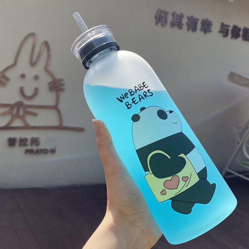 [𝑻𝒂̣̆𝒏𝒈 3 𝑳𝒊̀ 𝑿𝒊̀] Bình Nước Gấu Detox 1000 ml Chống Xước - Bình Nước Gấu Bear Đáng Yêu Kèm 7 Phụ Kiện Đa Năng MilkyPig