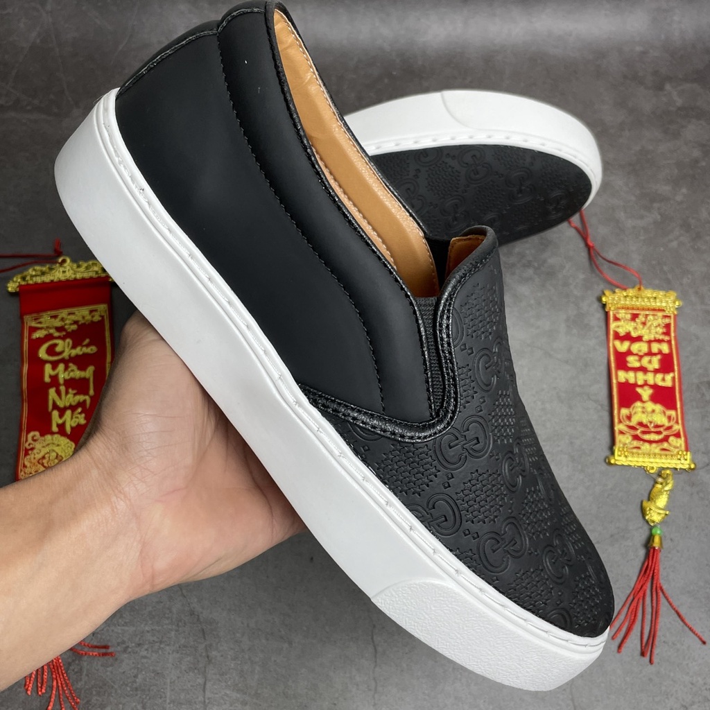 FULLBOX Slipon Nam, Giày Lười Nam gc & lv1. Đế cao su bao êm