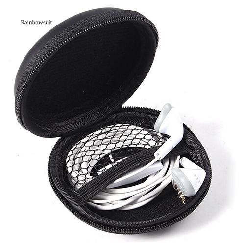 Túi đựng tai nghe dây cáp dạng tròn đen bền