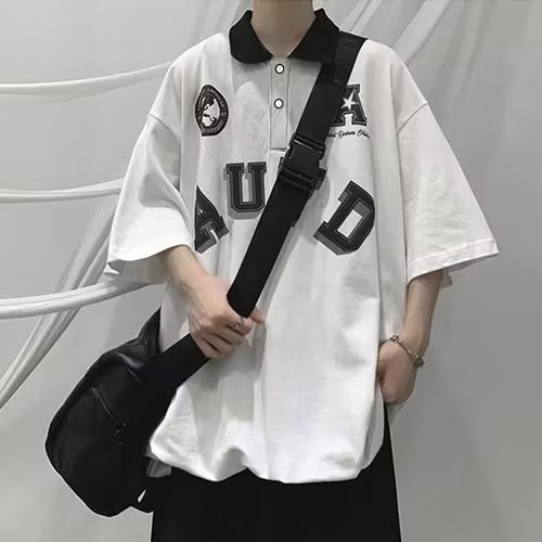 Áo thun nam áo phông thể thao Polo Dáng Rộng In Chữ Đơn Giản Thời Trang Cho Cặp Đôi fashion bigsize áo sơ mi unisex