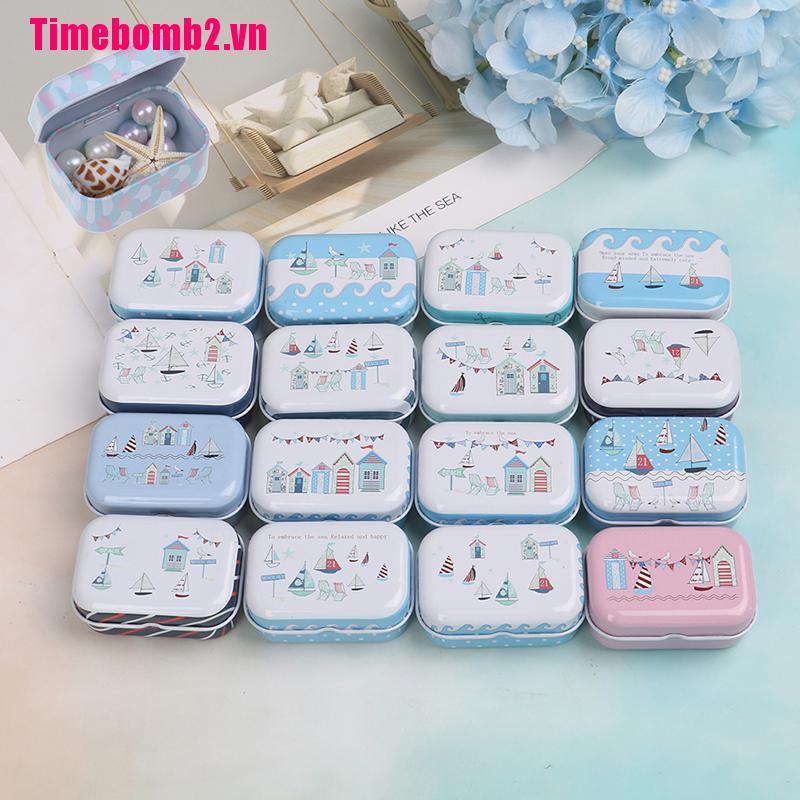 Hộp Thiếc Mini Hình Chữ Nhật Nhỏ Đựng Trang Sức / Đồng Xu