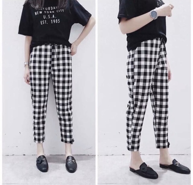 quần baggy kẻ caro💖FREESHIP💖quần baggy kẻ nữ HANHBAGGY nhiều màu lựa chọn | BigBuy360 - bigbuy360.vn