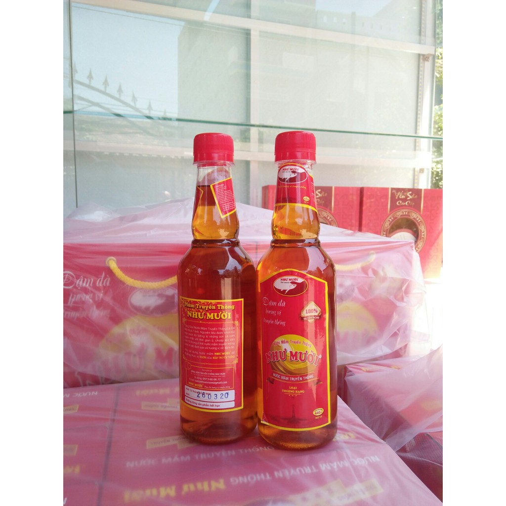 Combo 2 chai nước mắm nhỉ cá cơm thượng hạng loại 1 Như Mười đặc sản Bình Định