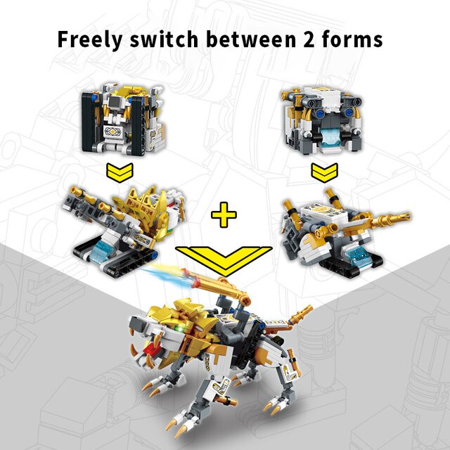 Đồ chơi lắp ráp, xếp hình Qman – Robot nh thú biến hình Cube of Mechanical Beasts