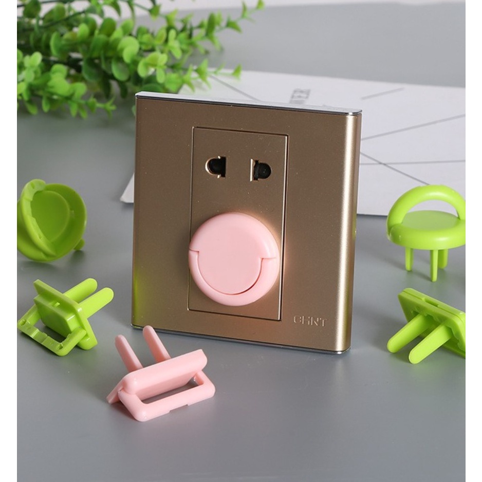 Set 6c nắp che ổ cắm điện an toàn (tránh cho em bé chọc vô ổ điện)