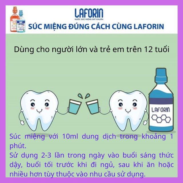 [Trị Hôi Miệng] Nước Súc Miệng Sát Khuẩn Laforin 250ml Người Lớn