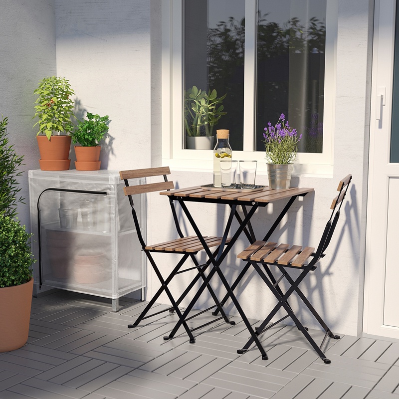 Bộ Bàn 2 Ghế Gỗ BISTRO Tarno Mini Chuyên Dụng Phù Hợp Làm Bàn Ăn, Bàn Cà Phê - Gấp Gọn Dễ Dàng - Bộ Gồm 1 Bàn 2 Ghế