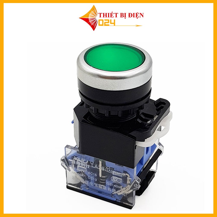 Nút Nhấn Đề Nhả Không Đèn LA38 380V 10A 2 Tiếp Điểm 1 Mở - 1 Đóng