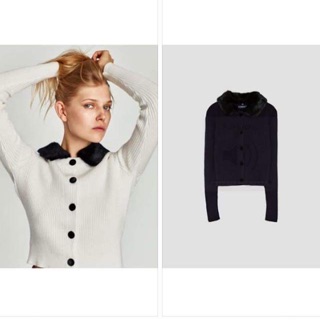 Áo len cổ lông của zara