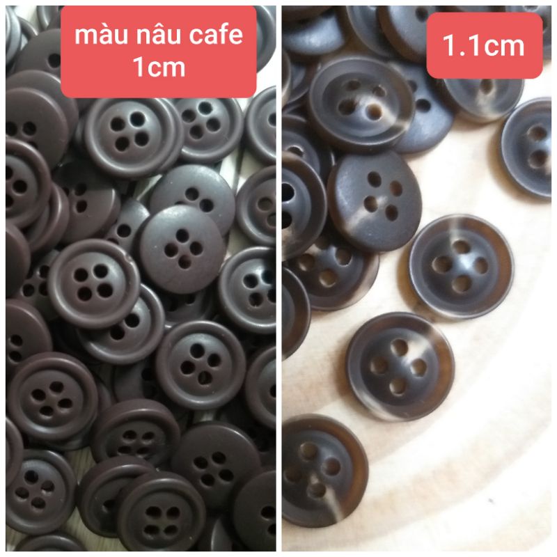 nút nhựa 4 lỗ ,size 1cm và 1.1cm (30 nút/7k)
