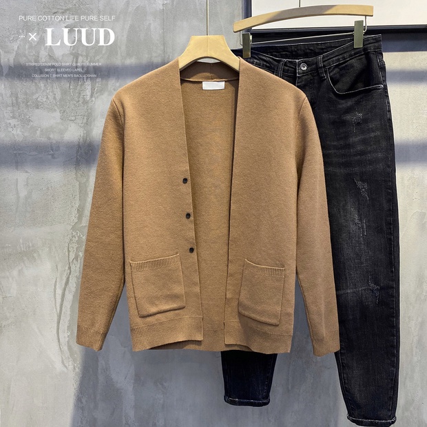 Áo khoác cardigan dệt kim dáng ôm phong cách hàn quốc thời trang thu đông cho nam