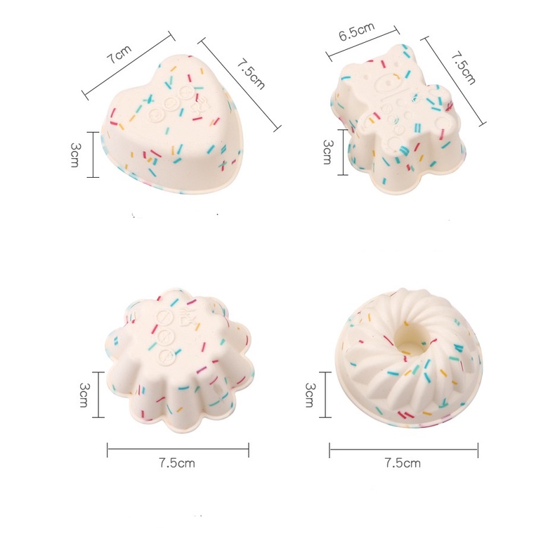 Khuôn Nướng Bánh Silicon, Khuôn Muffin, Cupcake Thạch Rau Câu cho bé ăn dặm