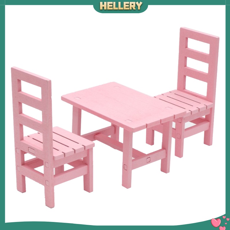 Bàn Ăn 2 Ghế Màu Trắng Tỉ Lệ 1 / 6 Trang Trí Nhà Búp Bê