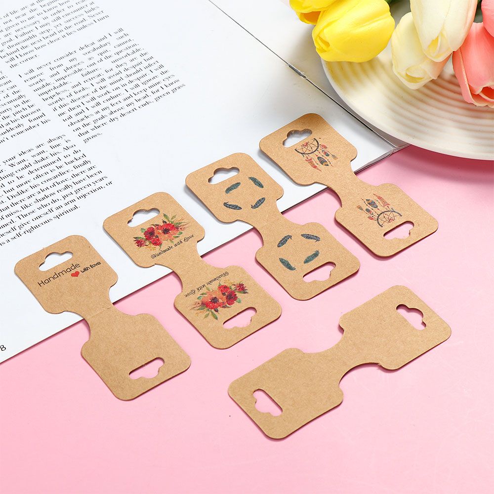Set 50 thẻ giấy kích thước 9x3.5cm dùng để trưng bày trang sức vòng đeo tay/thẻ/dây buộc tóc thời trang DIY